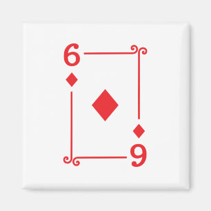 Matchande sex diamanter Kostym-spelkort Modern 6 Magnet