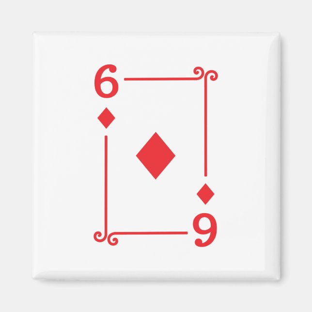 Matchande sex diamanter Kostym-spelkort Modern 6 Magnet (Framsidan)
