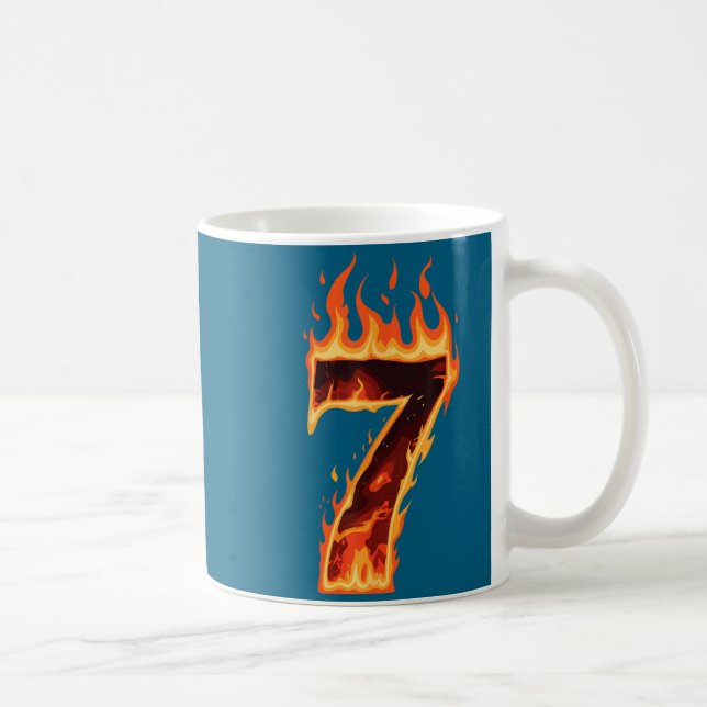 Matchande Six Seven Flammande Is Roligt Meme 67 Pa Kaffemugg (Höger)