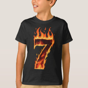 Matchande Six Seven Flammande Is Roligt Meme 67 Pa T Shirt