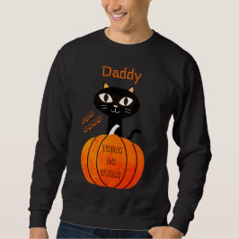 Matchande Spooky Bus eller godis Cute Cat Hallowee Lång Ärmad Tröja