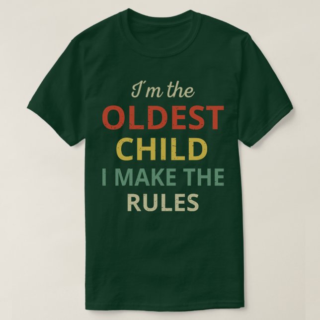 Matchande Syskon äldsta barn jag gör Regler II T Shirt (Design framsida)