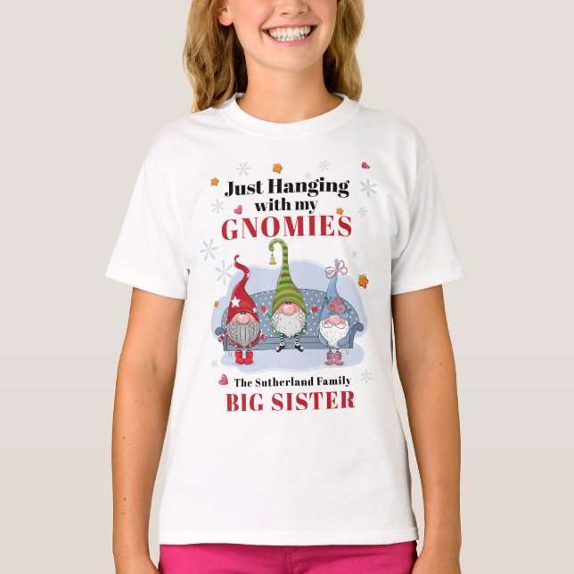 Matchande syster i Helgdag Gnomes-familjen T Shirt (Framsida)