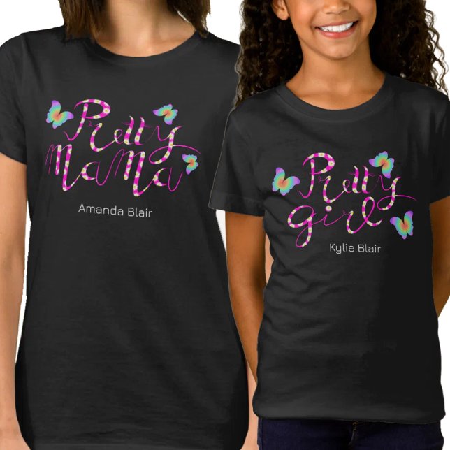 Matchande T-shirt Söt Girl Rainbow Butterflies (Skapare uppladdad)