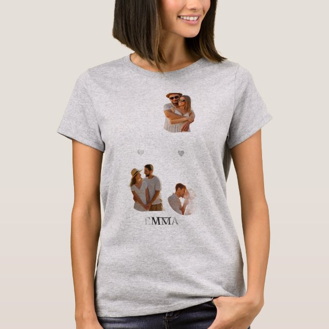 Matchande T-Shirts för Par – Sött & Romantiskt Des (Framsida)