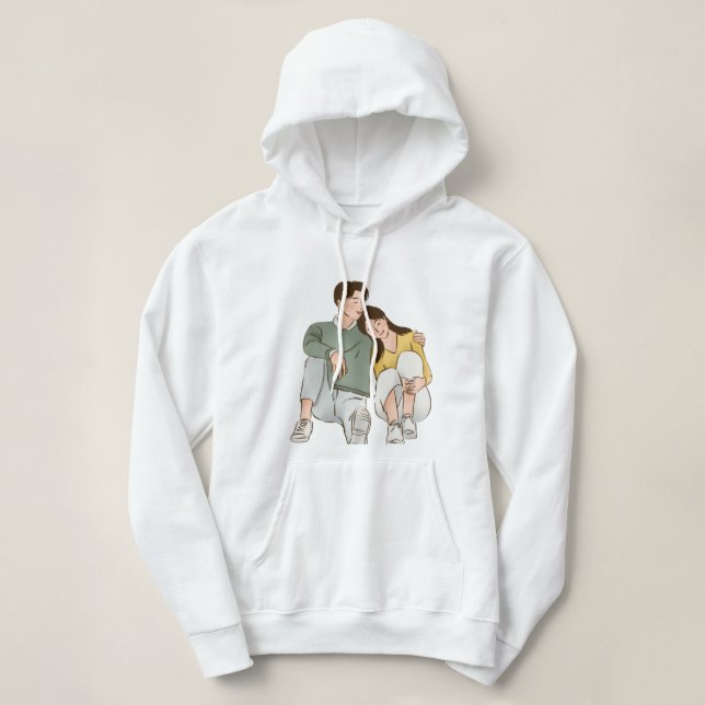 Matchande t-shirts för par tvillingset för par (Design framsida)