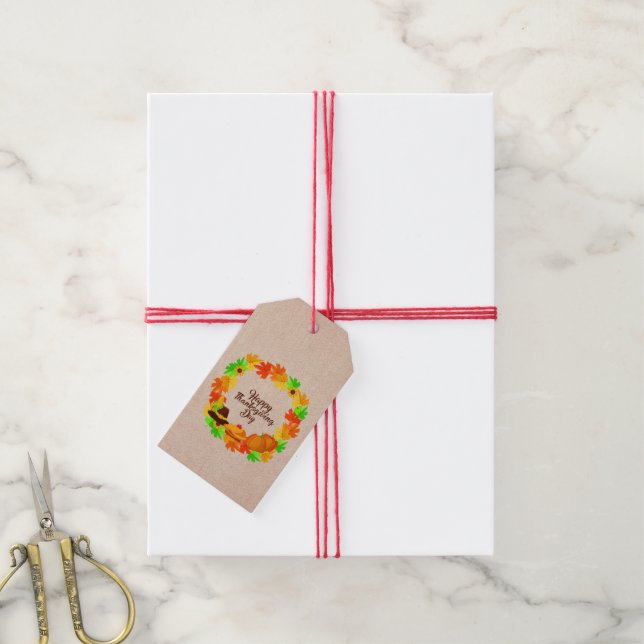 Matchande Thanksgiving Grönt Utandningshastighet G Presentetikett (Med Snöre)