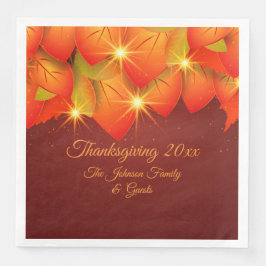 Matchande Thanksgiving Orange Löv-årsdag Pappersservett
