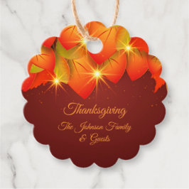 Matchande Thanksgiving Orange Löv Namn-årsjubileum Gåvor Etiketter