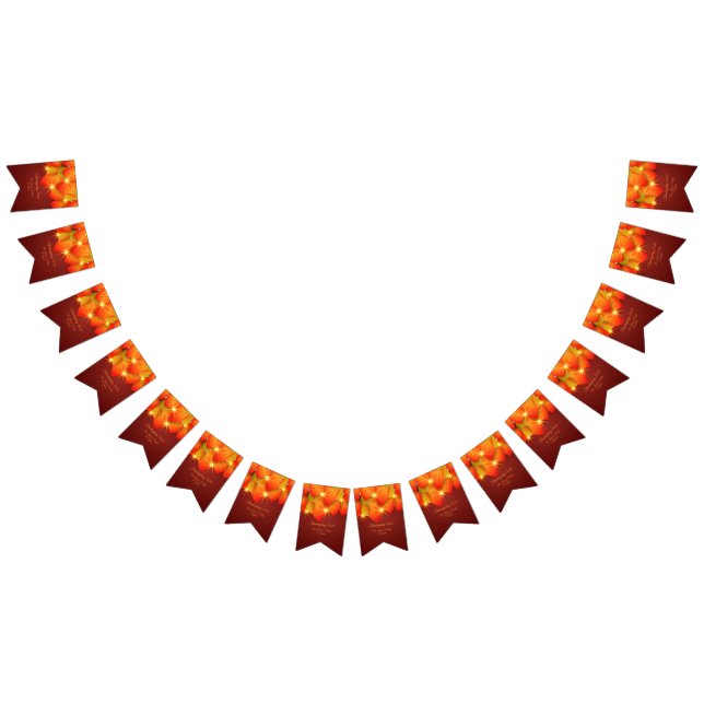 Matchande Thanksgiving Orange Löv Namn Vimplar (Alla)