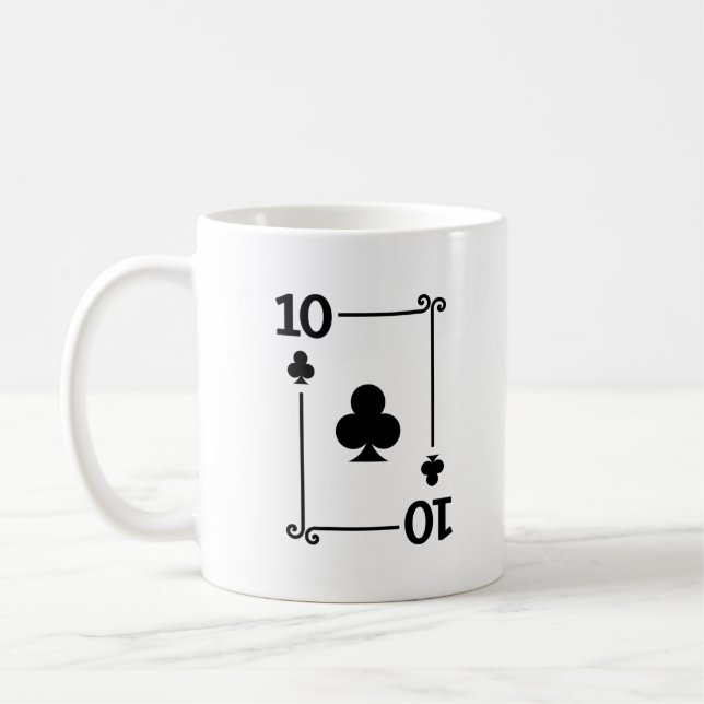 Matchande tio Klubbars Kostym-spelkort Modern 10 Kaffemugg (Vänster)