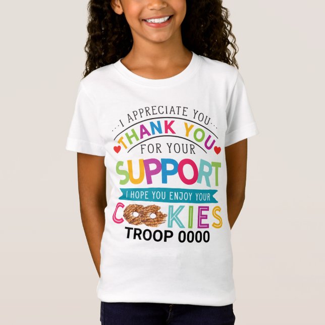 Matchande troop Cookie Shirts for Booth Sales T Shirt (Framsida)
