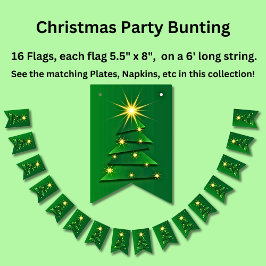 Matchande uppsättning Grönt Julgran Vimplar