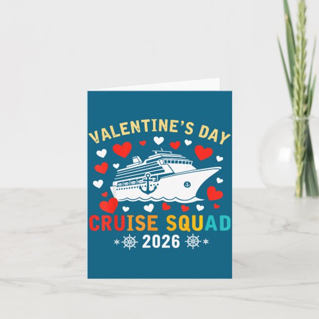 Matchande Valentines Cruise Kvad 2026 Kryssningsfa Kort (Framsida)