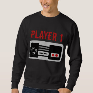 Matchande videospel för Family Player 1 Lång Ärmad Tröja