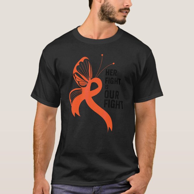 Matchar Hennes Kamp Är Vår Kamp Leukemi Medvetenhe T Shirt (Framsida)