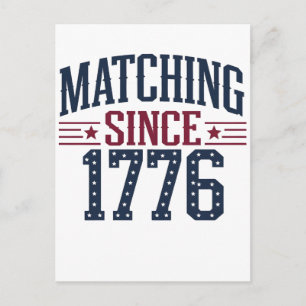 Matchar sedan 1776 250-årsjubileum 4 juli vykort