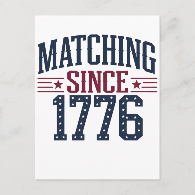 Matchar sedan 1776 250-årsjubileum 4 juli  vykort (Framsida)