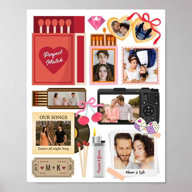Matchbox Perfect Match Couple Photo Collage Poster (Framsidan)