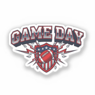 Matchdag Amerikansk Fotboll Patriotisk Sköld Sport Klistermärken