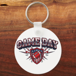 Matchdag Amerikansk Fotboll Patriotisk Sköld Sport Nyckelring