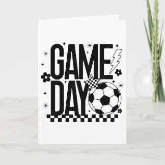 Matchdag Fotbollssäsong Mamma Retro Rutig Blixt Kort