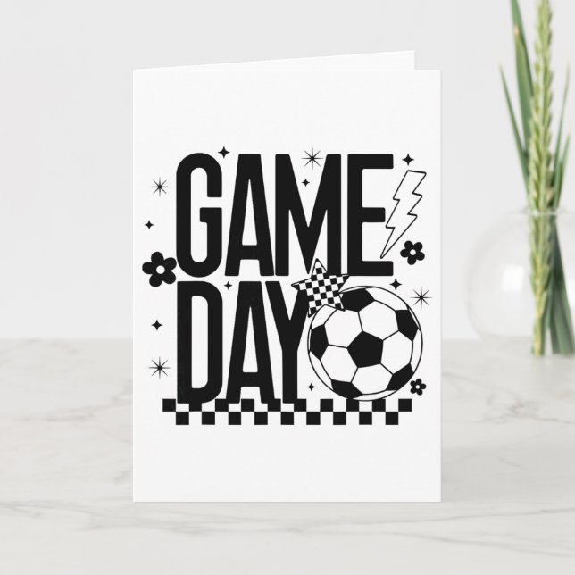 Matchdag Fotbollssäsong Mamma Retro Rutig Blixt Kort (Framsida)