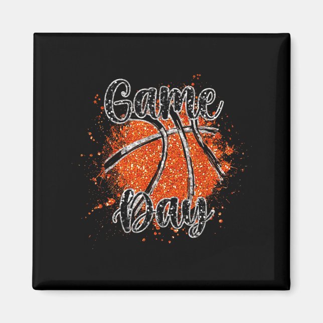 Matchdagsbasketspelare sport basketbollag magnet (Framsidan)