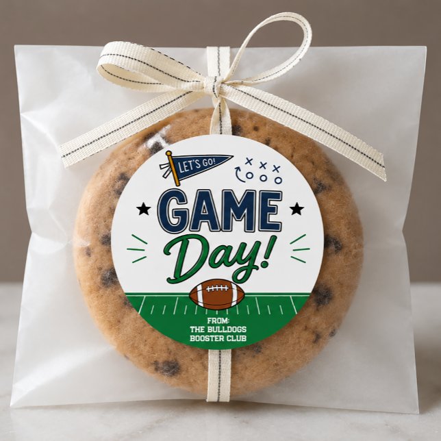 Matchdagsfotboll Laganda Runt Klistermärke (Custom Game Day Football Sticker)
