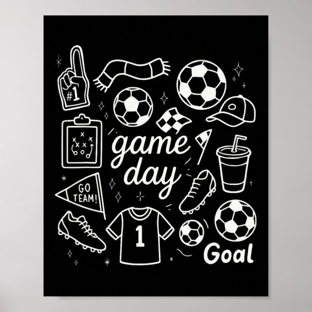 Matchdagsfotboll Skumfingerklor och målstämning  Poster (Framsidan)