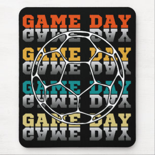 Matchdagsfotbollsentusiast Färgtypografi Musmatta