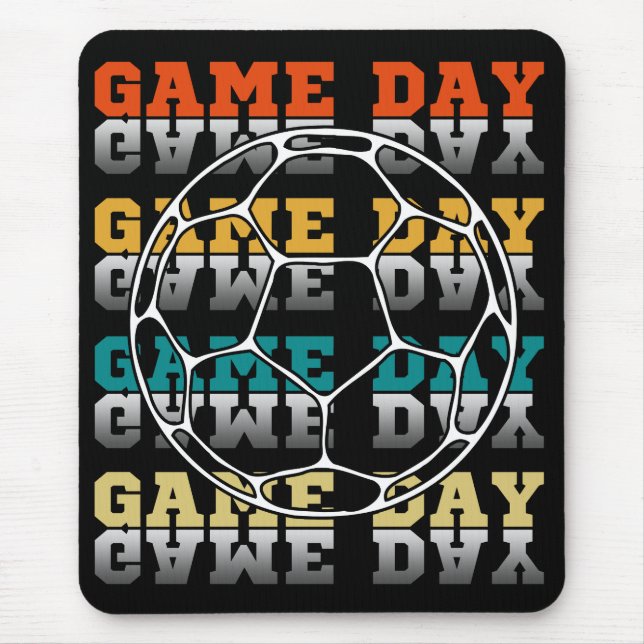 Matchdagsfotbollsentusiast Färgtypografi Musmatta (Framsidan)
