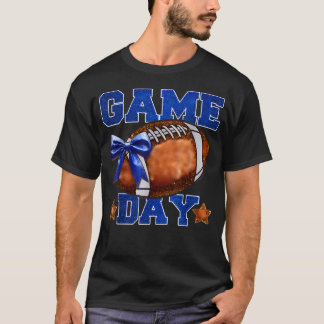 Matchdagsfotbollssäsong Fotbollsmamma Tjej Blå T Shirt