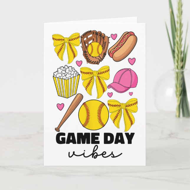 Matchdagsstämning Coquette Bow Softll Mamma Softll Kort (Framsida)