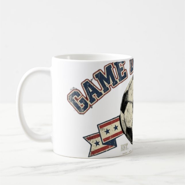Matchdagsstämning US Fotboll Retro Fan Kaffemugg (Vänster)