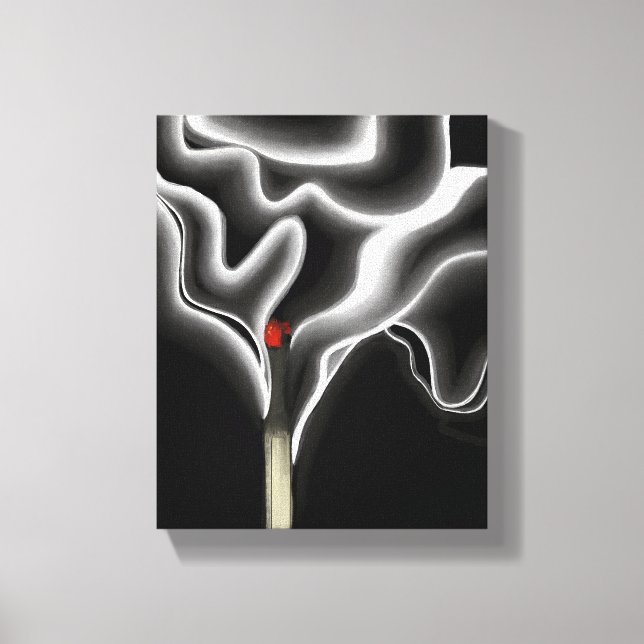 Matchen | Contemporary Rökning Modern målning Canvastryck (Framsida)