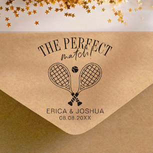 Matchen perfekt Save Date Bröllop tennis Självfärgande Stämpel