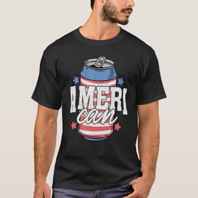 Matching Ameri Can Drink 4th Of July Indepedence D T Shirt (Framsida)