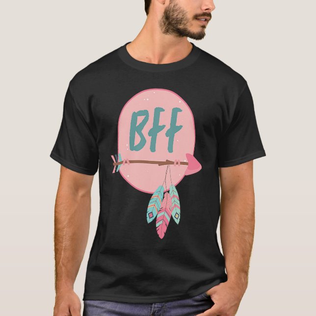 Matching Bff Best Friends Forever Girls Boho Match T Shirt (Framsida)