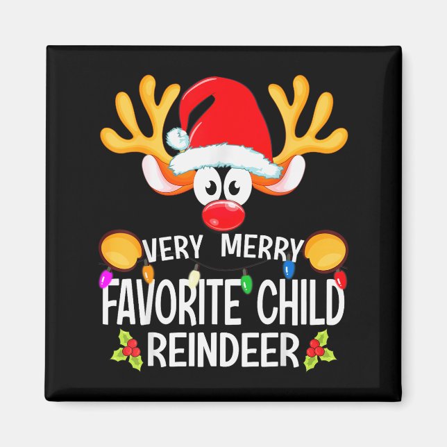 Matching Christmas Very Merry Favorite Child Reind Magnet (Framsidan)
