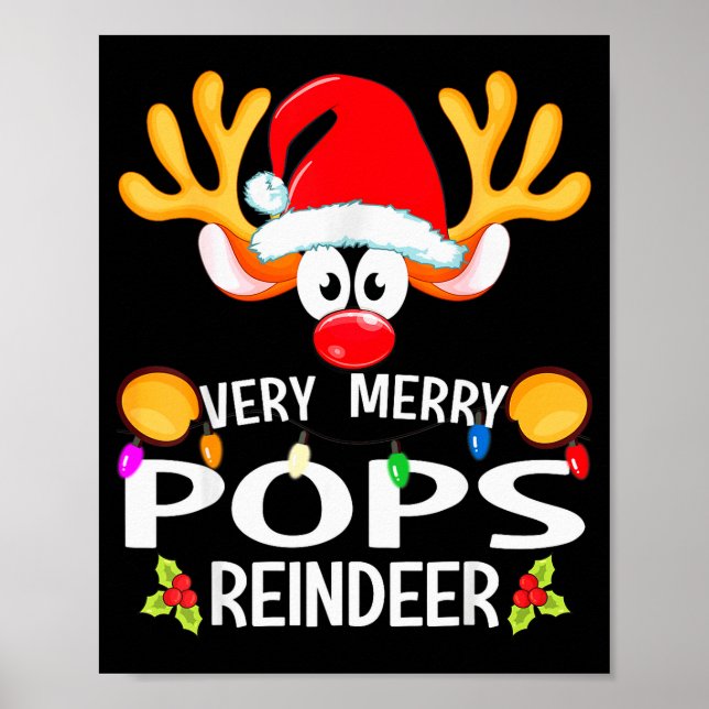 Matching Christmas Very Merry Ps Reindeer  Poster (Framsidan)
