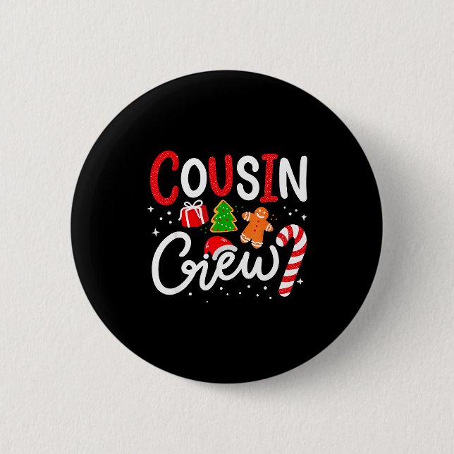 Matching Cousin Crew Christmas 2025 Family Holiday Knapp (Framsida)