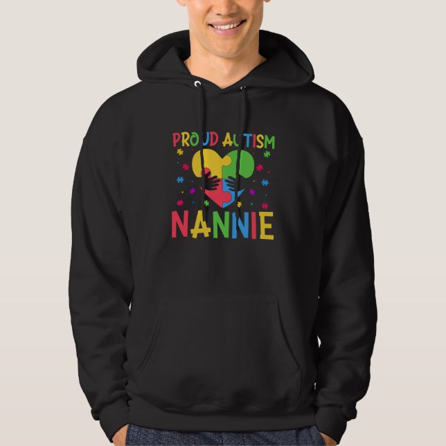 Matching Family Autism Awareness Month Proud Autis Hoodie (Framsida)