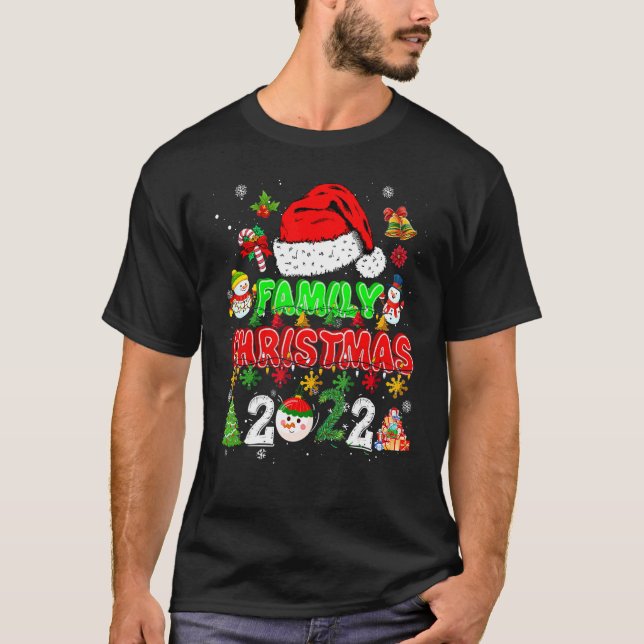 Matching Family Christmas 2022 Costume  Xmas Santa T Shirt (Framsida)