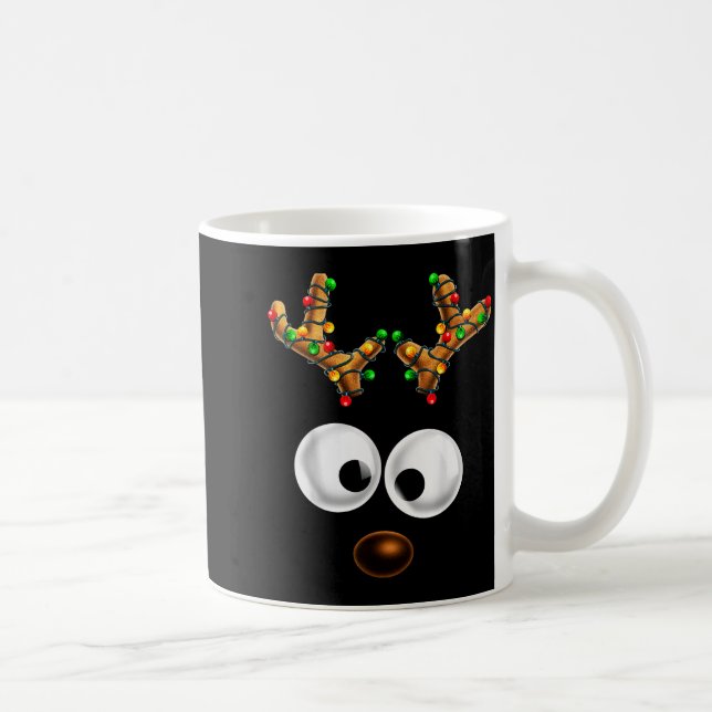 Matching Family Christmas Reindeer Face Christmas  Kaffemugg (Höger)