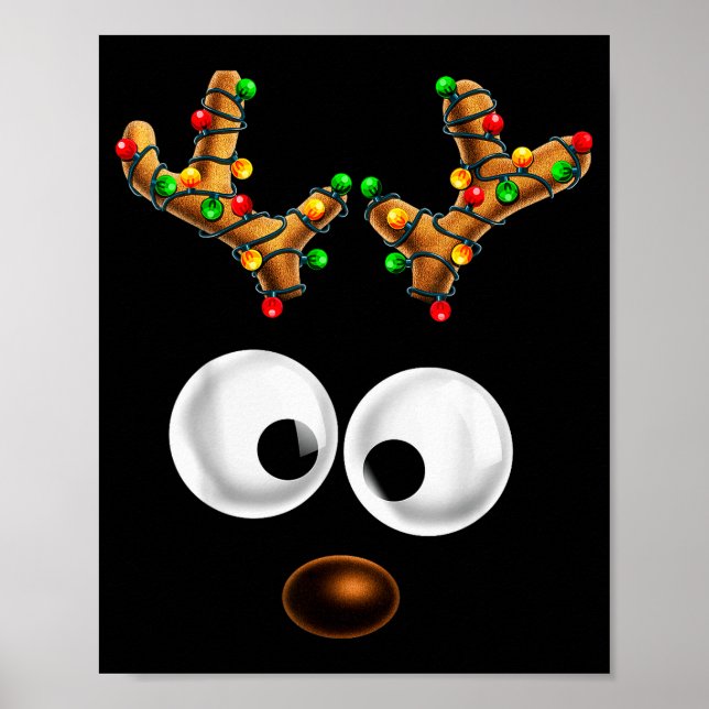 Matching Family Christmas Reindeer Face Christmas  Poster (Framsidan)