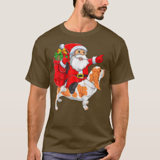 Matching Family Funny Santa Riding Basset Hound Ch T Shirt