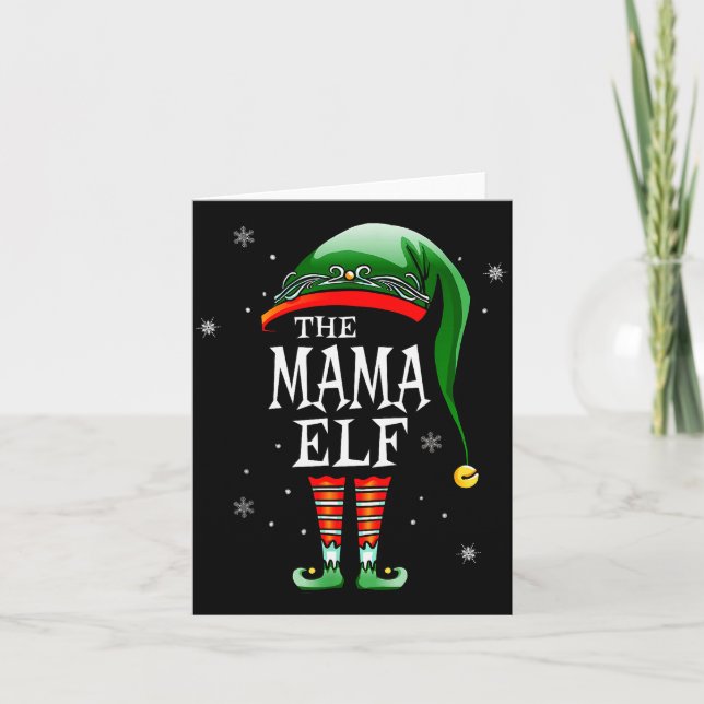 Matching Family Funny The Mama Elf Christmas  Kort (Framsida)