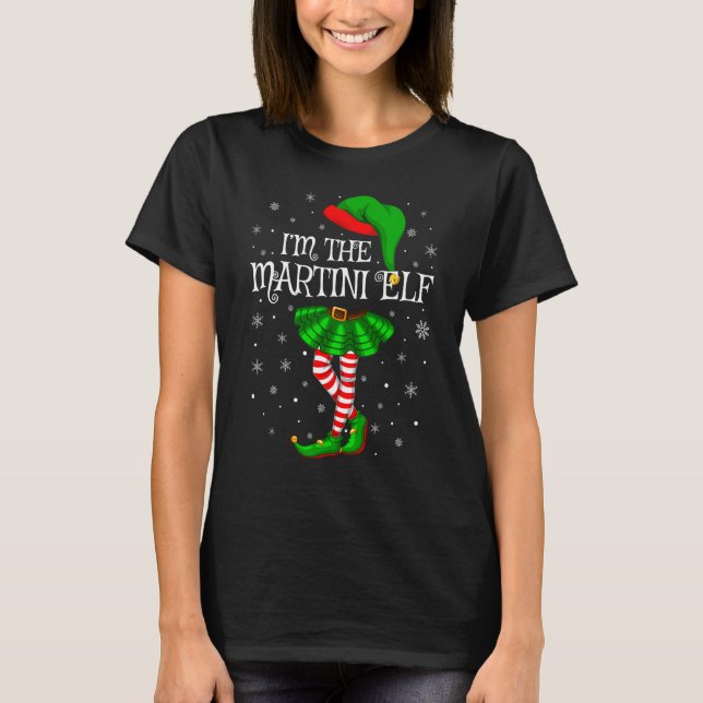 Matching Family Group I är Martini Elf Christma T Shirt (Framsida)