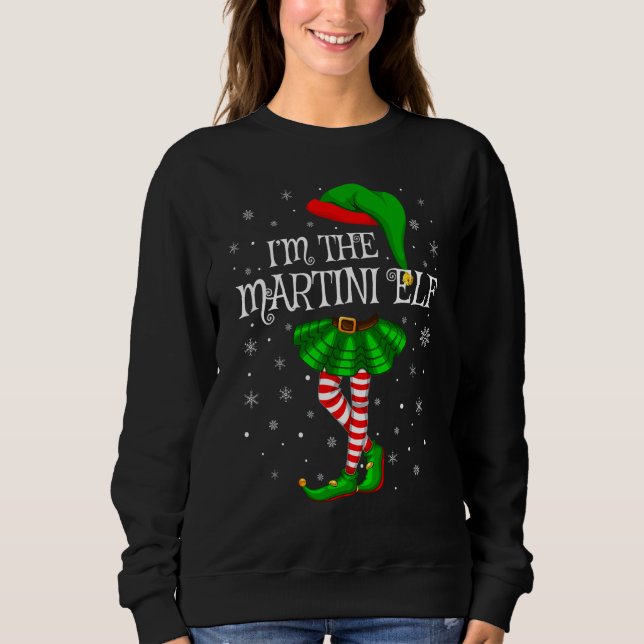 Matching Family Group I är Martini Elf Christma T Shirt (Framsida)